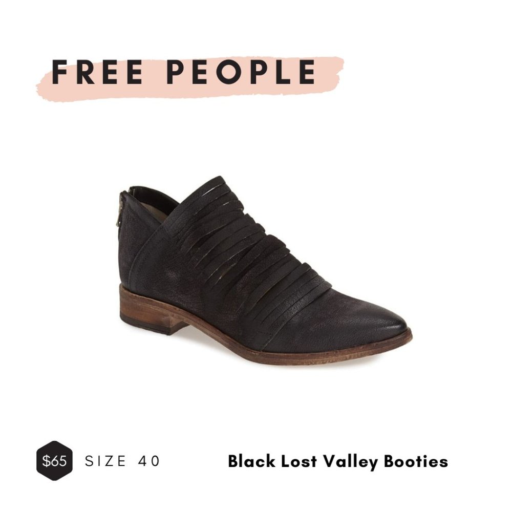 Free People Black Lost Valley Booties